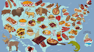 Map: The United States Of America, By Meat